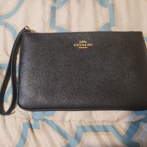 Coach Black Textured Wristlet
